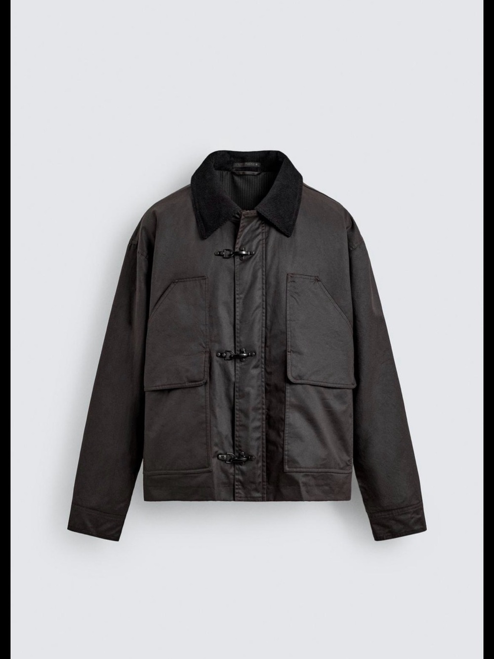 Men's Black Toggle Front Jacket